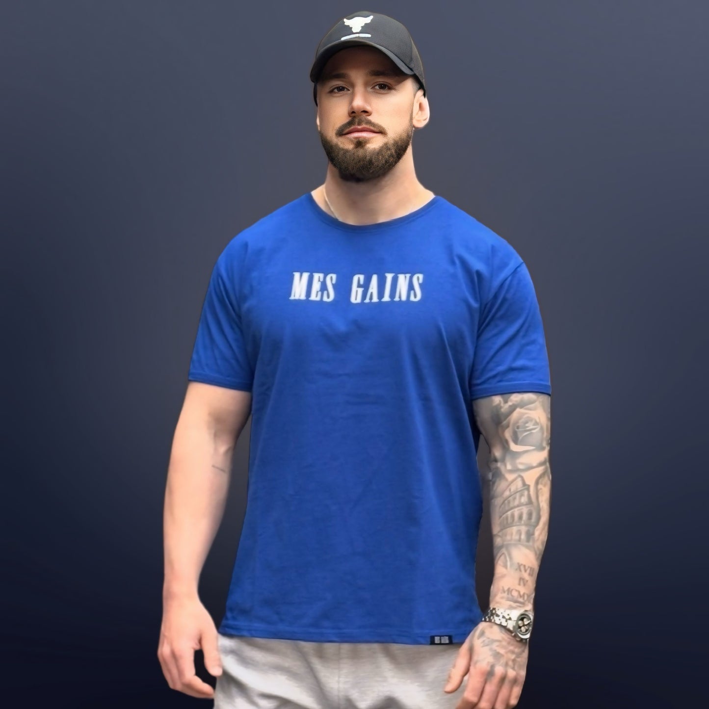 "MES GAINS" T-Shirt Blue